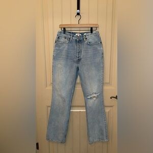 RE/DONE 70s High Rise Bootcut Jeans Size 30 in Light Worn 7 Blue Denim 140-3W7BC